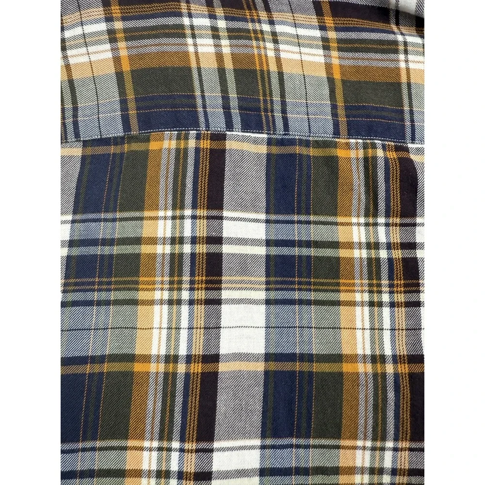 Banana Republic Shirt Mens Large Plaid Button Down Blue Yellow Long Sleeve‎ Fall